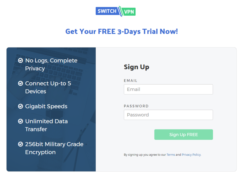 3 days free trial of switchvpn