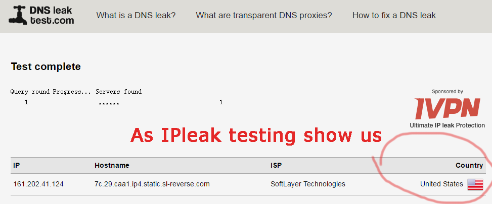 No DNSleak with ExpressVPN