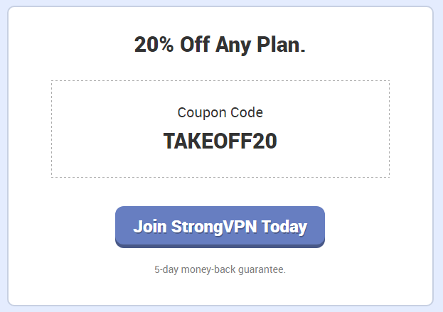 StrongVPN(20% Off Any Plan)