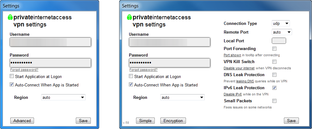 The features of Private Internet Access for Window