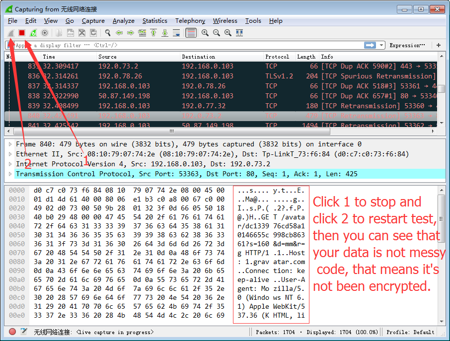 WireShark to test Encrypted VPN Connection 6