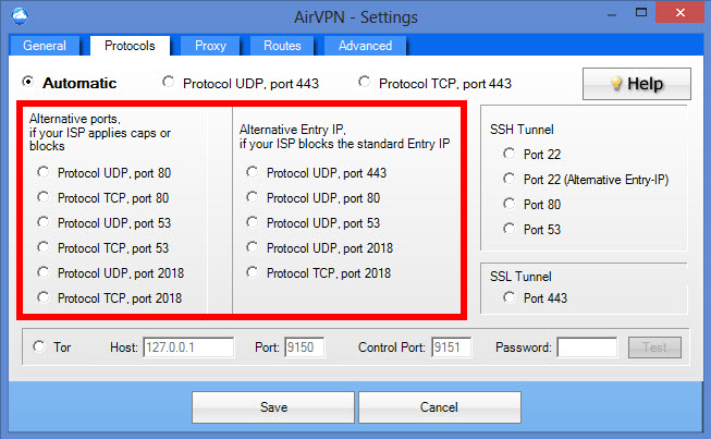setting software of airvpn