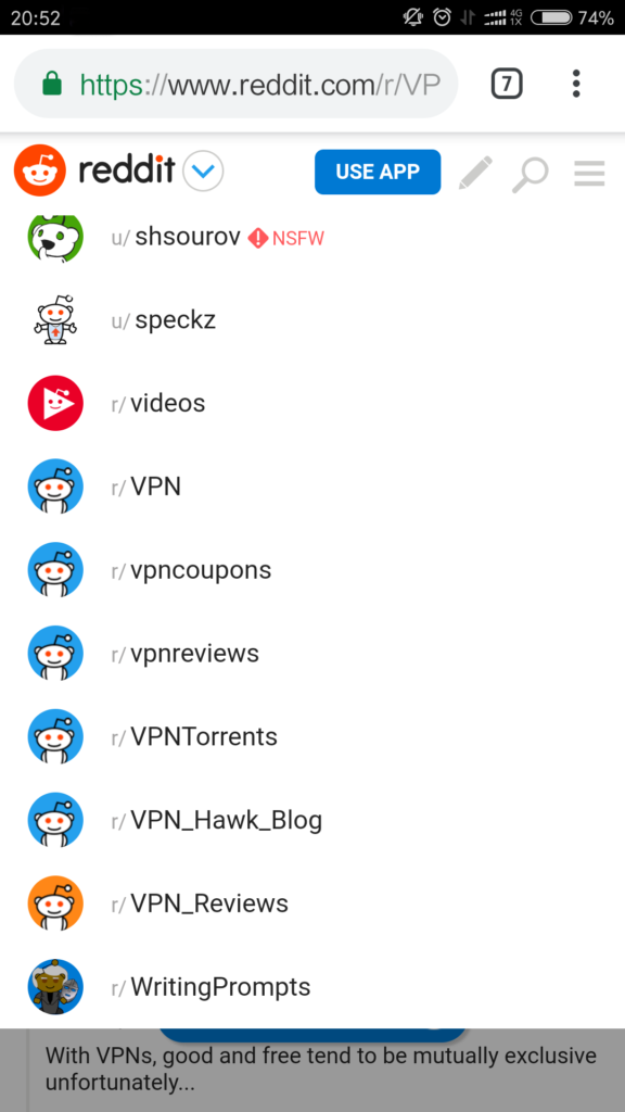 vpn blocks in Reddit